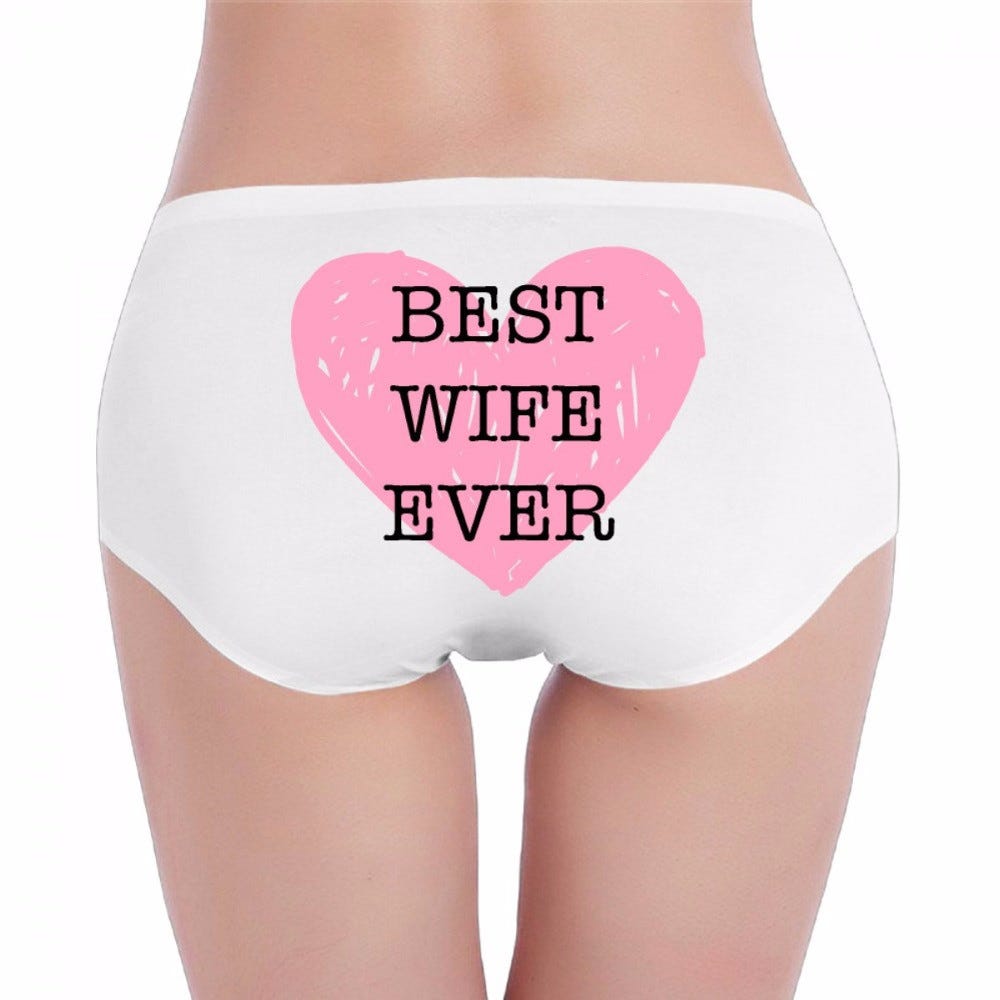 Best Wife Ever Cute Pink Heart Sexy Cotton Underwear by Sex Toys Wunderland Medium