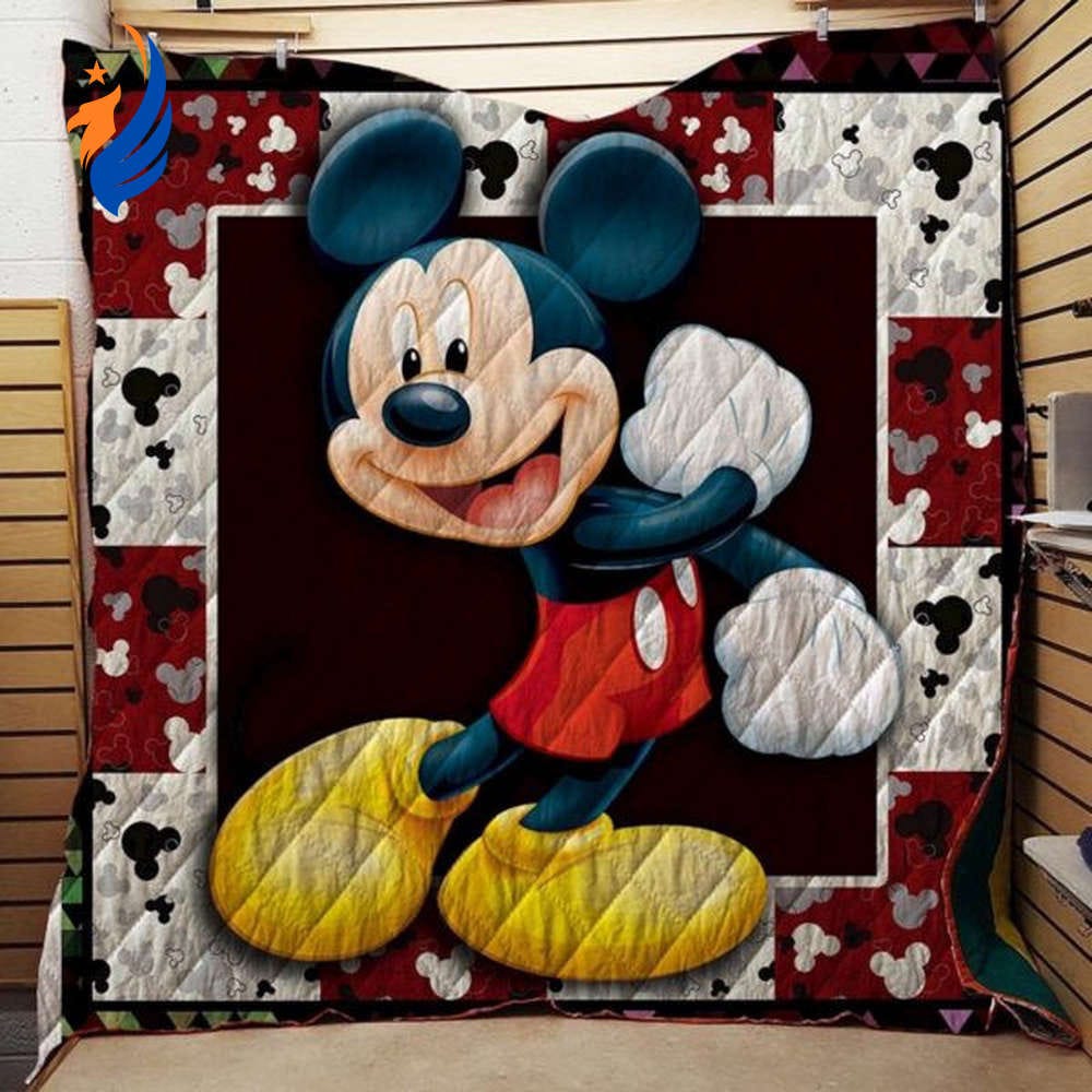 Mickey Mouse Quilt Blanket, Mickey 3D Quilt Blanket — Blanket Home Decor Gift