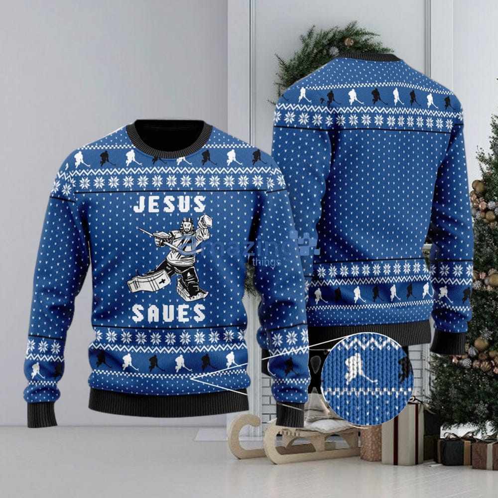 Hockey Jesus Saves 3D Ugly Christmas Sweater Xmas Christmas Gifts | by  Sinbeemr | Sep, 2023 | Medium