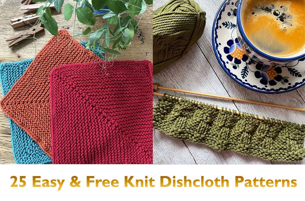 25 Easy & Free Knit Dishcloth Patterns by Hari Guide Medium