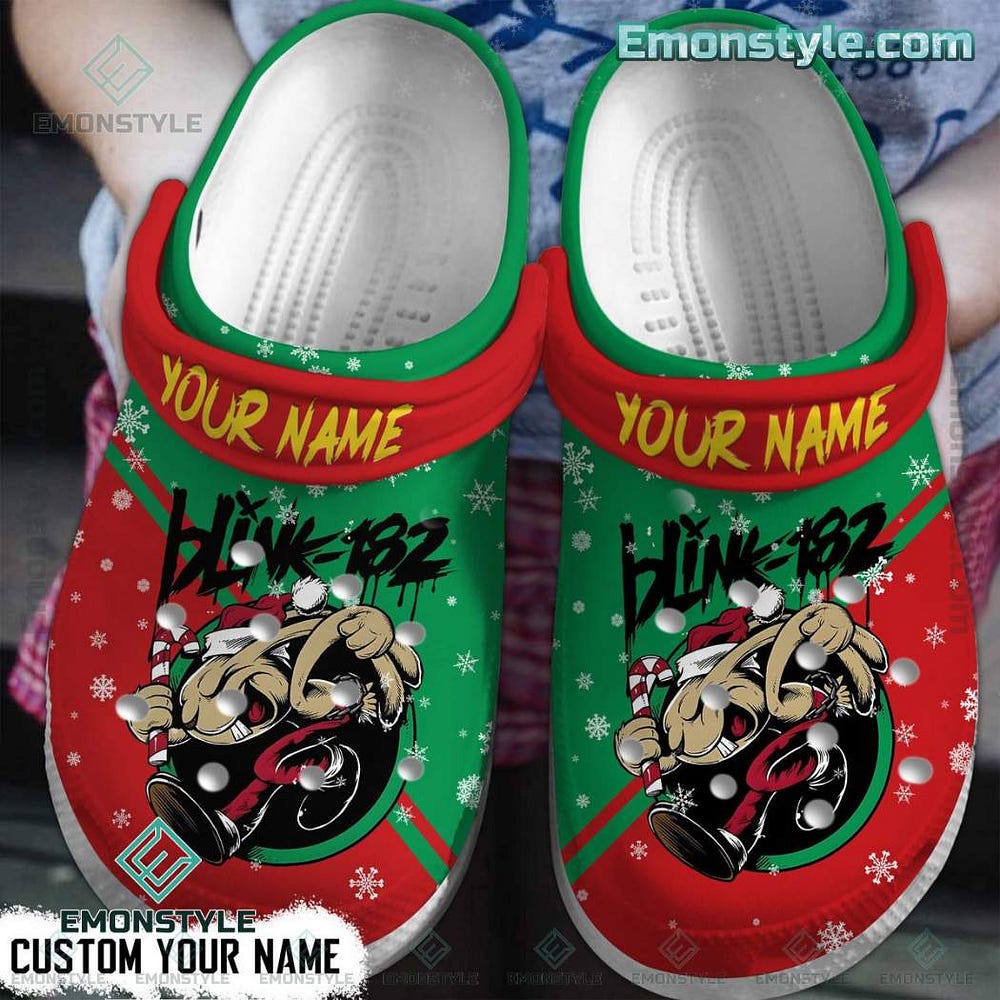 Personalized Blink-182 Bunny Christmas Crocs | by Emonstyle Fashion ...