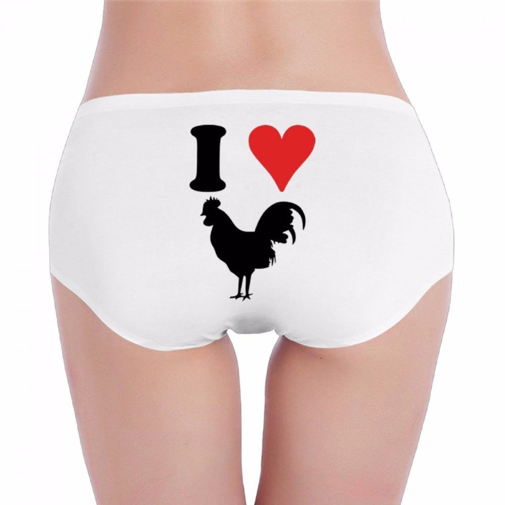 I love cock” 100% Cotton Girls Sexy Panty Underwear by Sex Toys Wunderland Medium photo