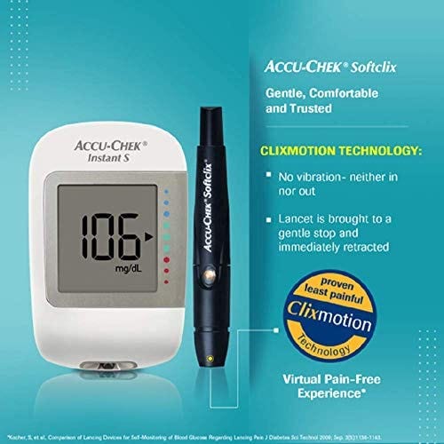 Beperken zoete smaak bloemblad Accu-Chek Instant S Glucometer with Free Test Strips, 10 Count (White) | by  The Maternity Wear | Medium