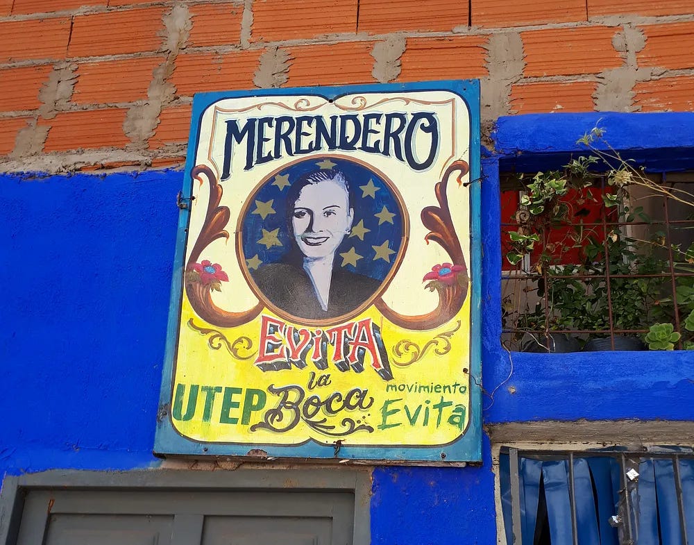 Homages to Evita are everywhere in Buenos Aires. Photo by author.