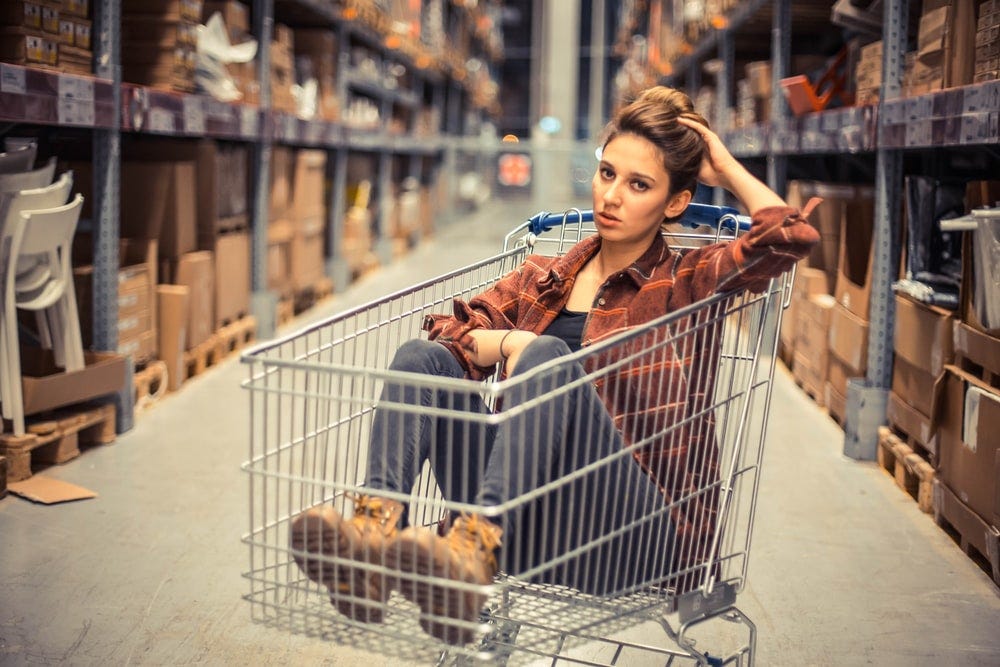 There is a Shocking Amount of Pictures of Girls in Shopping Carts by