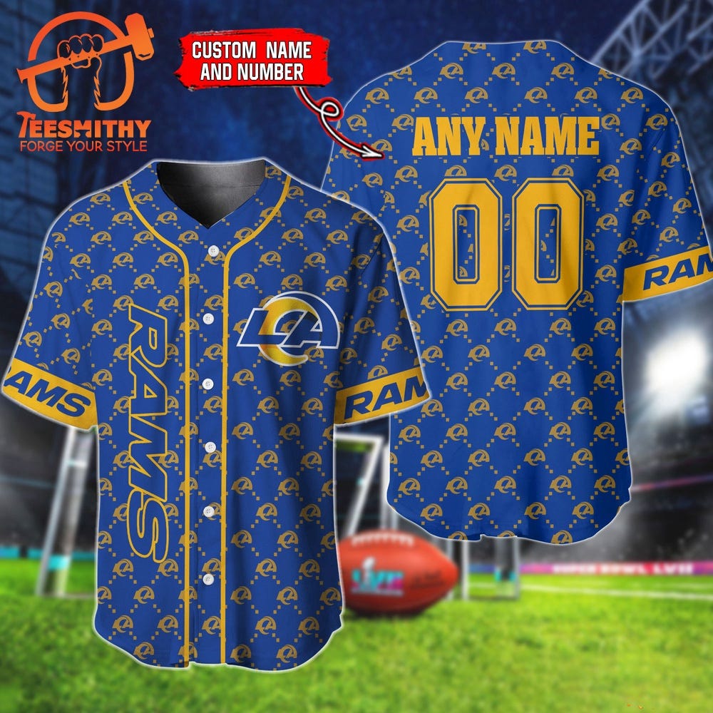 NFL Los Angeles Rams Hologram Custom Baseball Jersey Shirt - Teesmithy ...