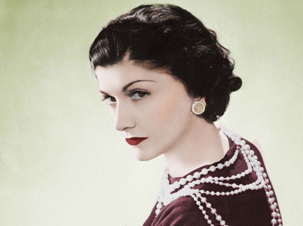 Gabrielle Bonheur (Coco) Chanel. Coco Chanel is French fashion