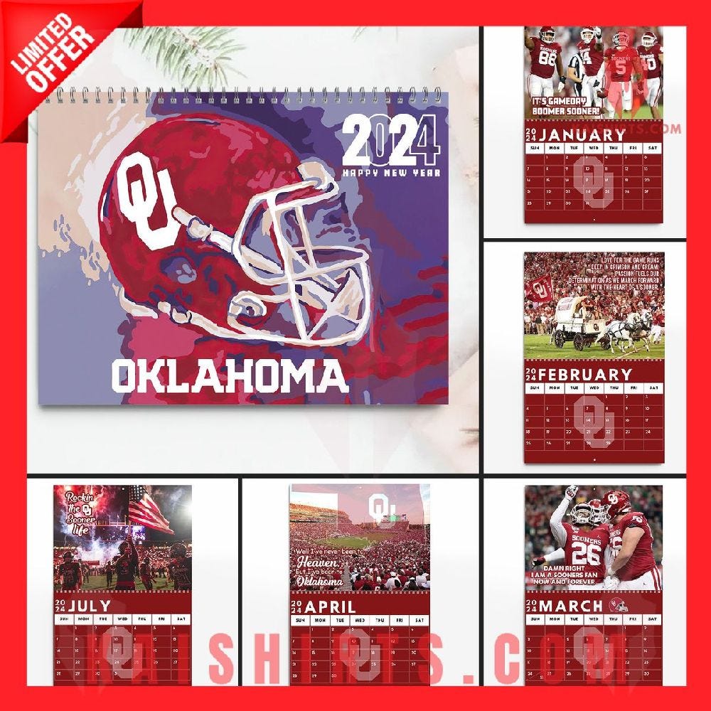 Oklahoma Sooners 2024 Wall Hanging Calendar by Ileouaraso Jan, 2024