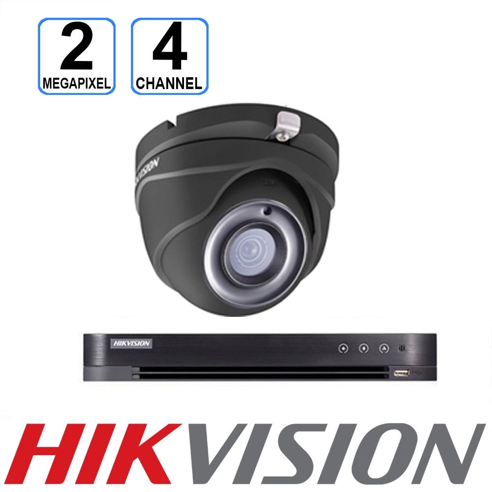 Hikvision 2XCameras 2MP 4CH 20m IR security system cctv kit — 2X56D8T