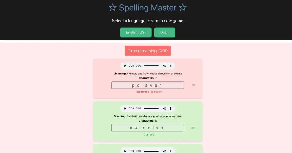 How I built a spelling game with AWS Serverless and GenAI