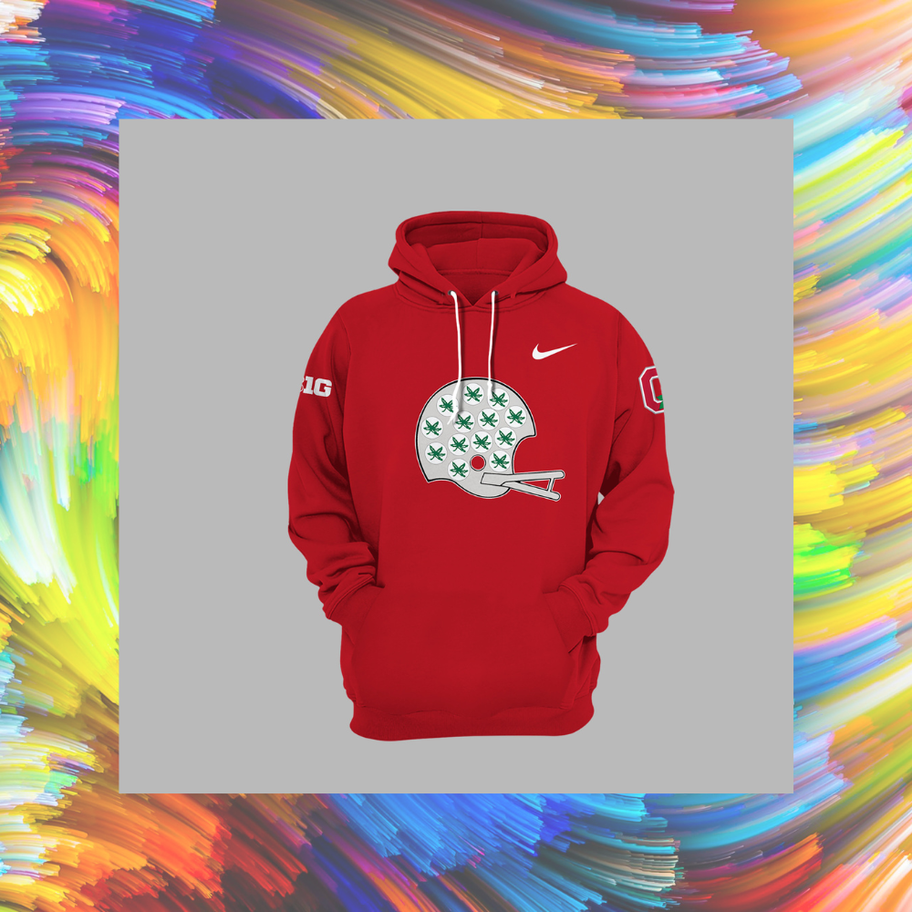 Ohio State Buckeyes Helmet Leaf Hoodie Boxboxshirt Apparel