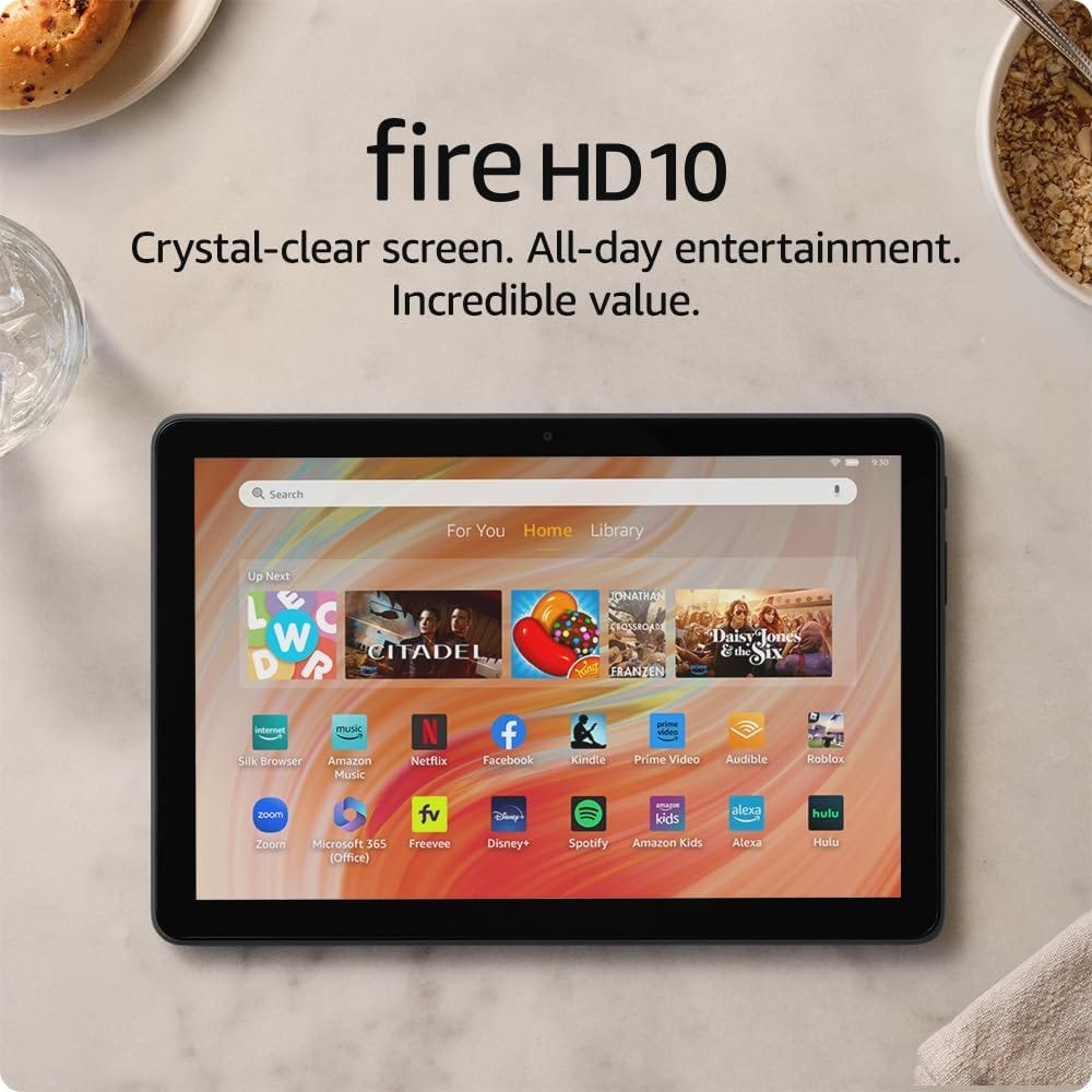 Amazon Fire HD 10 tablet, built for relaxation, 10.1" vibrant Full HD