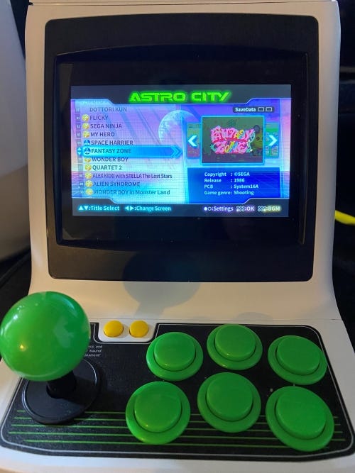 SEGA Astro City Mini title included arcade retro game