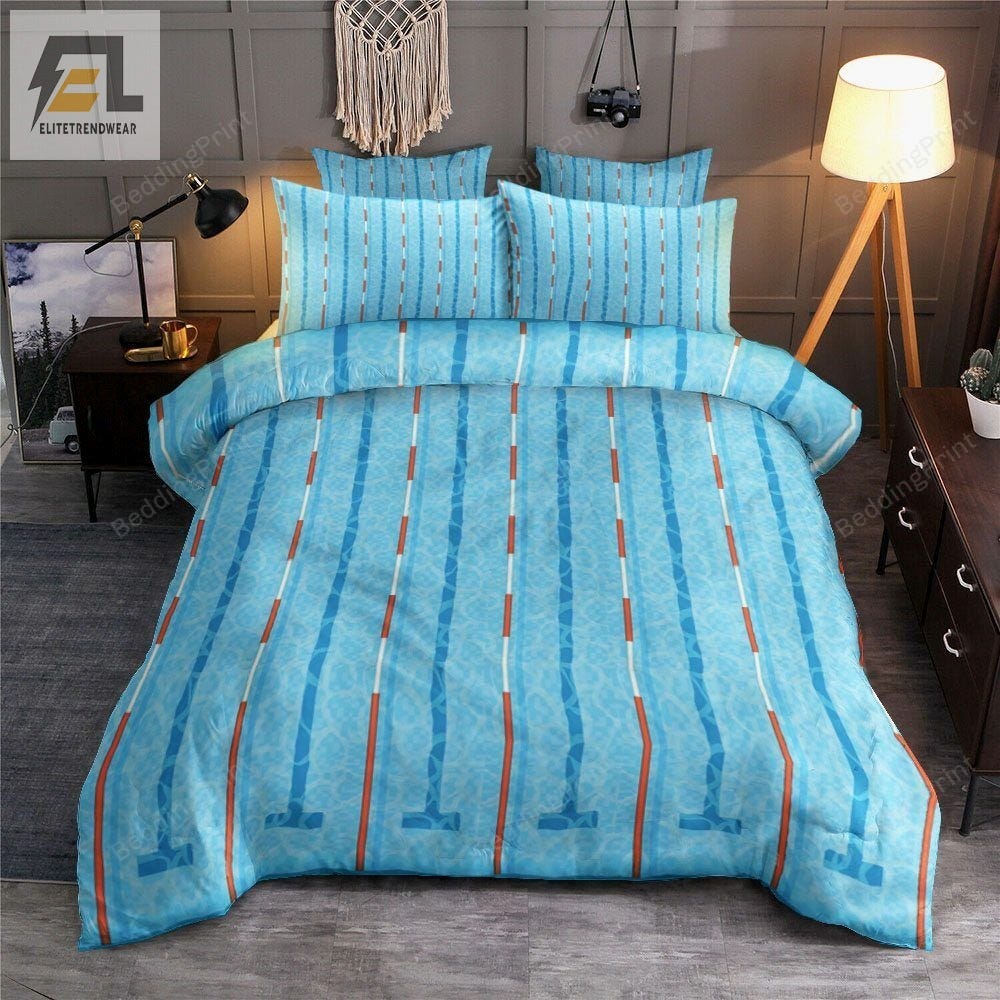 Swimming Pool Illustration Bedding Set Duvet Cover Pillow Cases by — free download