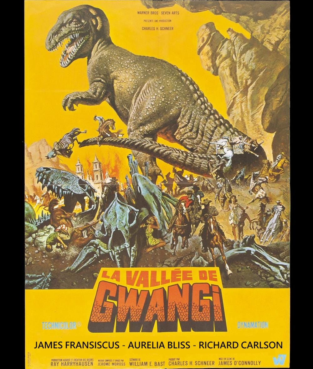 If Hieronymus Bosch was a paleontologist… Valley of Gwangi promotional poster, modified in Paint