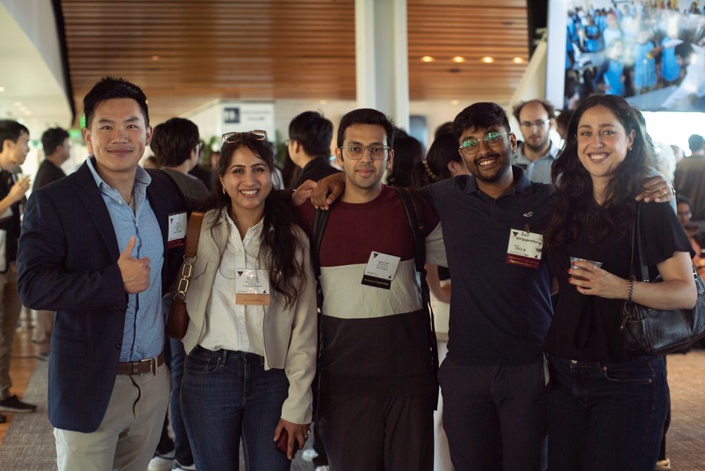 MEng students and alumni connecting at the event.