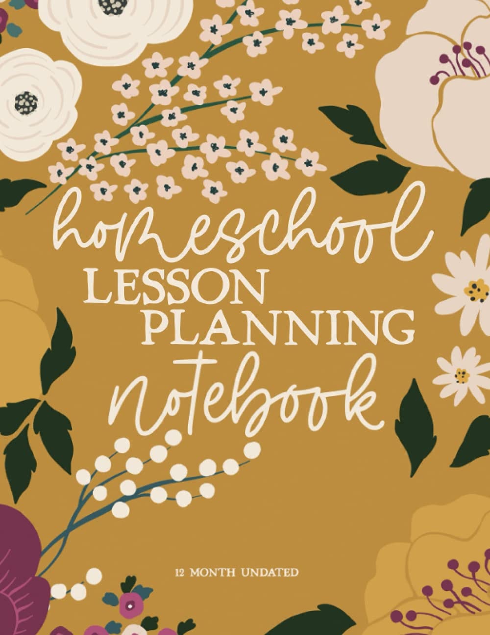 Homeschool Lesson Planner Notebook - 12 Month Undated Minimalist Mystic Series