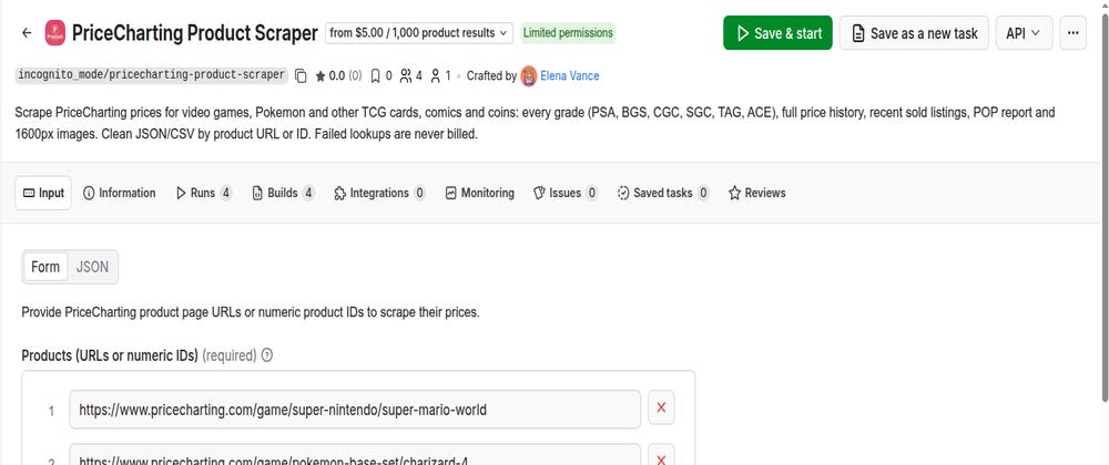 How to Turn PriceCharting Pages Into Clean JSON: Prices, PSA/BGS/CGC Grades, History & Sold Comps