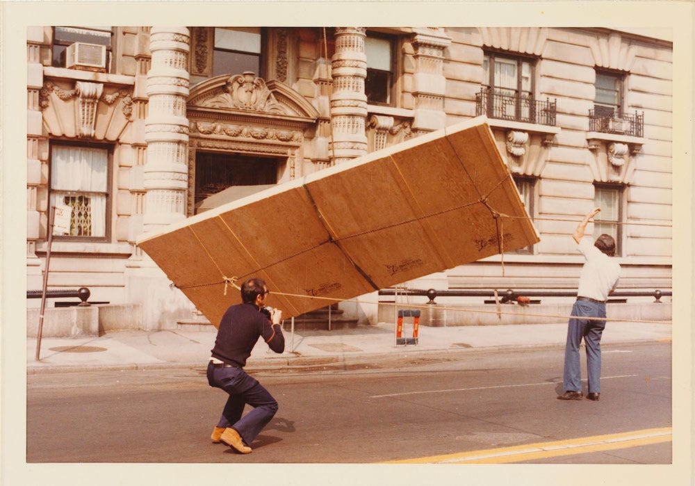Jackson Pollock’s ‘Blue poles’ was extracted from Ben Heller’s apartment on New York’s Central Park West in 1974 ahead of its journey to Canberra after being purchased by the National Gallery.