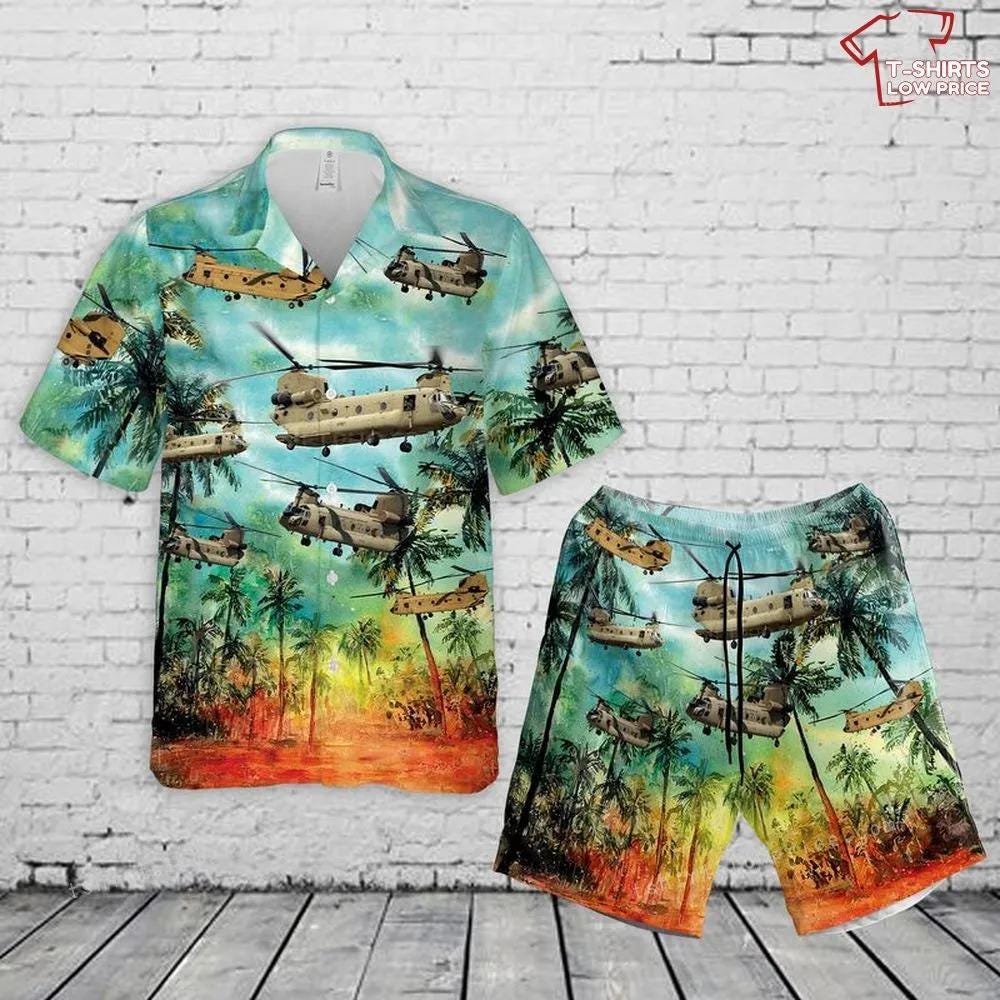 Australian Army Boeing Ch-47f Chinook Hawaiian Shirt And Short Outfit ...