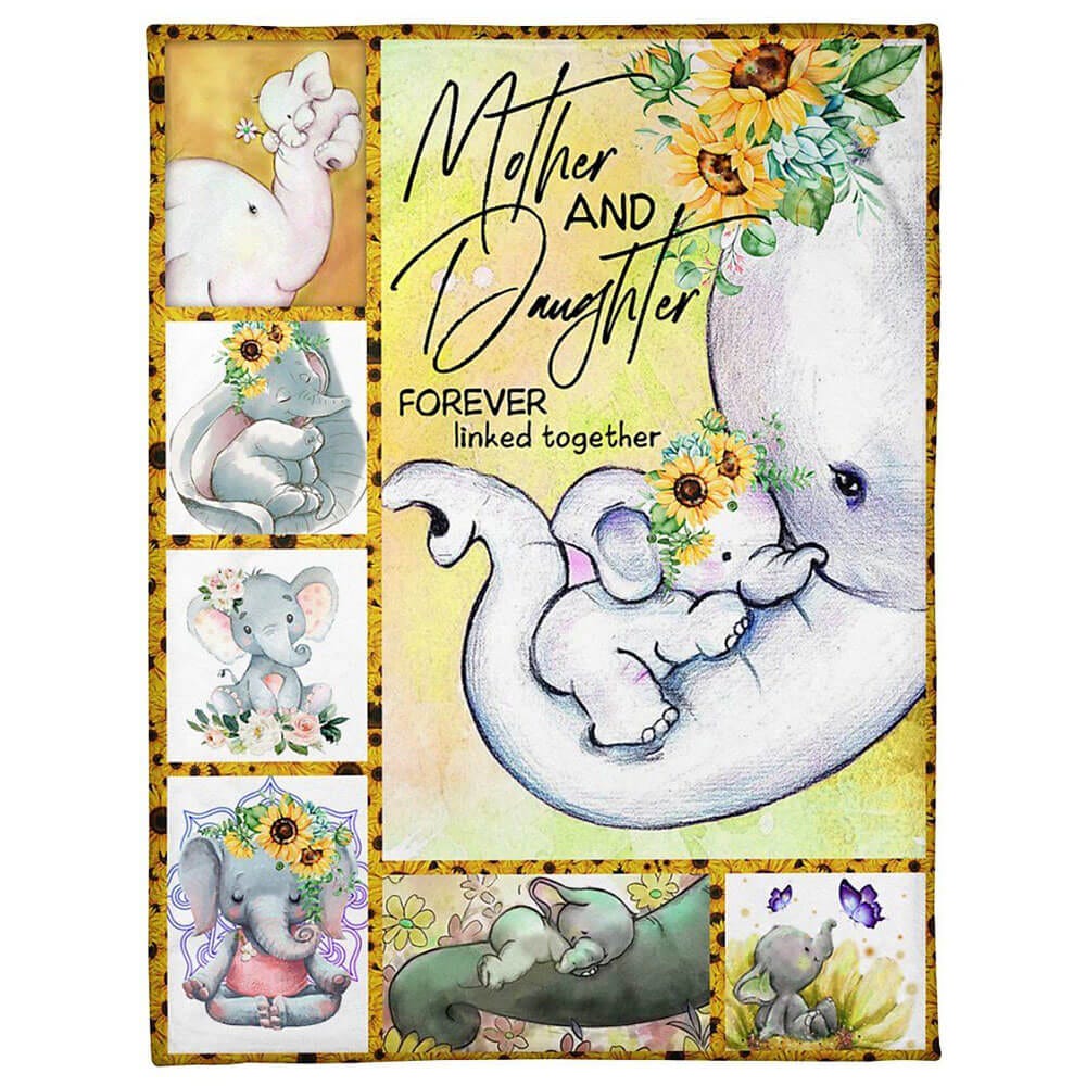Personalized Mom & Daughter Quilt/Fleece Throw Blanket - Mother's Day Gift Idea To Mom - Mother & Daughter Forever Linked Together