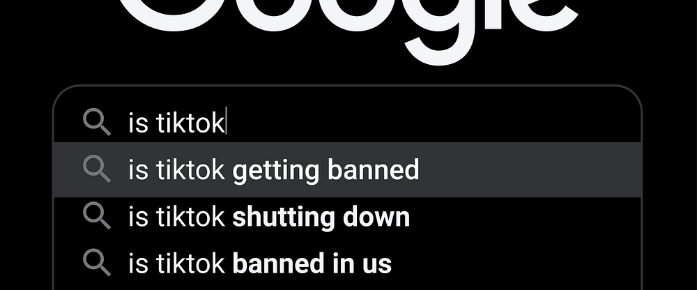 a google search for is tiktok with auto-fills like “getting banned” “shutting down”