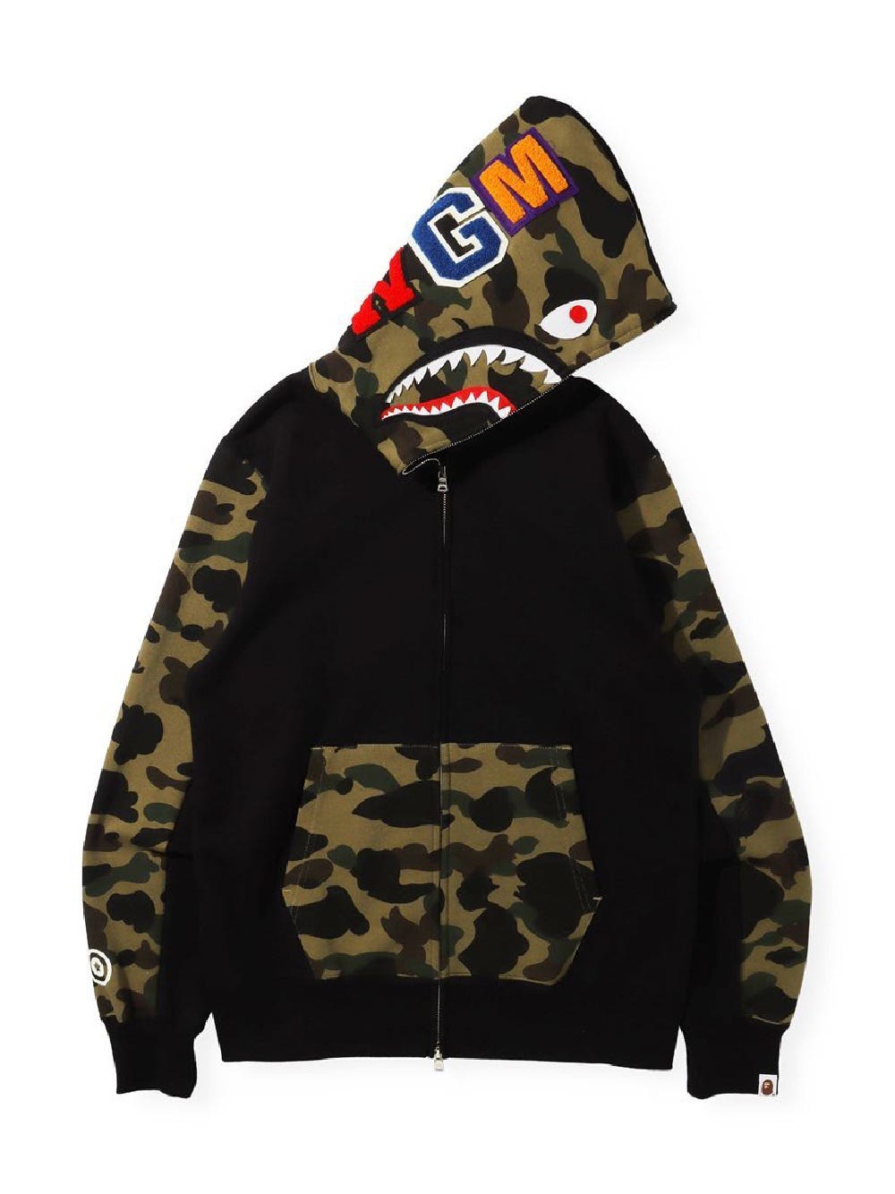 Bape camo shark on sale full zip hoodie