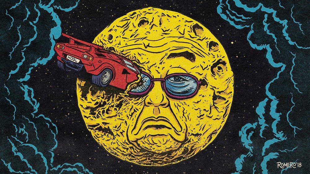 Brian Romero, A Lambo Trip to the Moon, 2018 (edition of 21)
