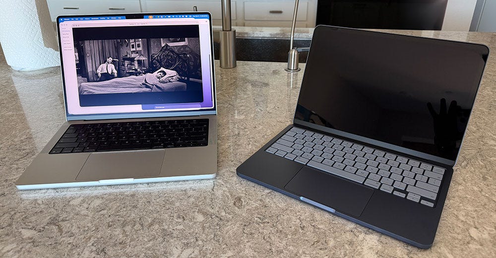 Apple’s unified silicon strategy is expanding the Mac lineup, with the high-performance MacBook Pro (left) and the new lower-cost MacBook Neo (right)