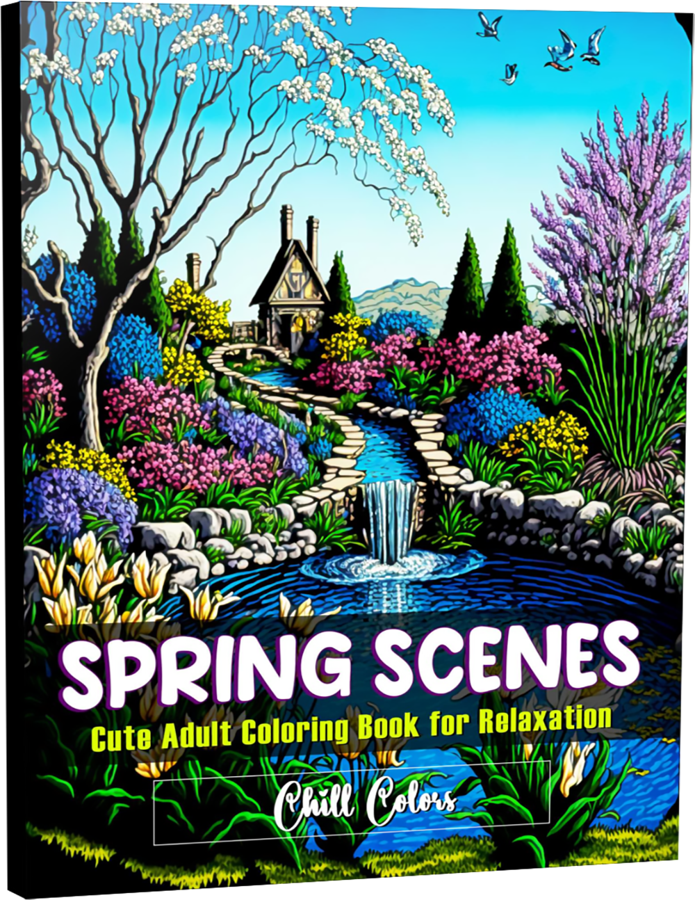 Embracing Tranquility: Unwind with the Cute Spring Scenes Coloring Book, by Grace Thompson