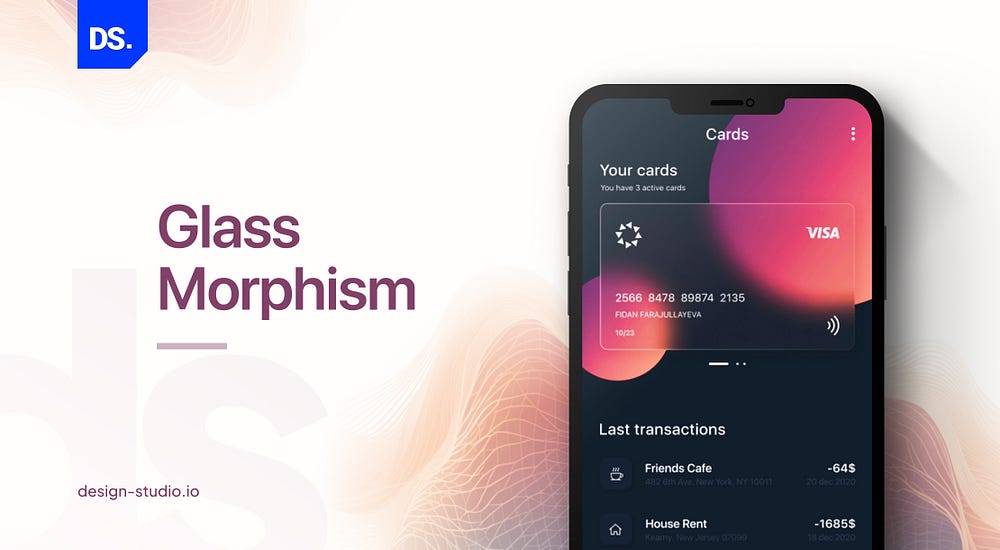 Glassmorphism gives mobile app designs a premium look while injecting a sense of trust and transparency in users.