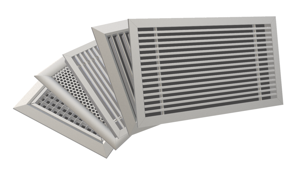 What are the differences between grilles and louvres in HVAC systems