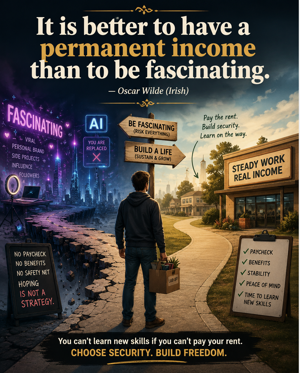 It is better to have a permanent income than to be fascinating — Oscar Wilde (Irish). Another shameless use of Claude AI.