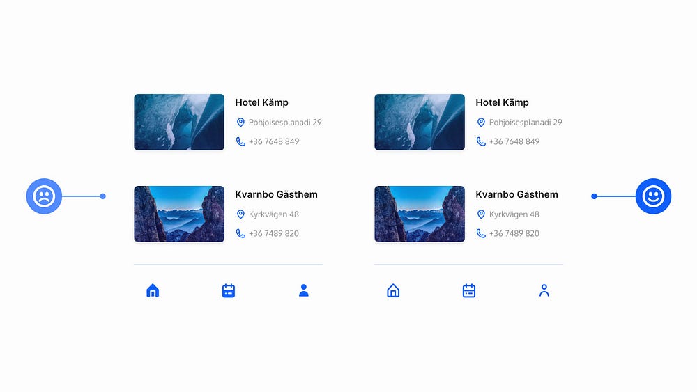 Example of a design with consistent icons in use