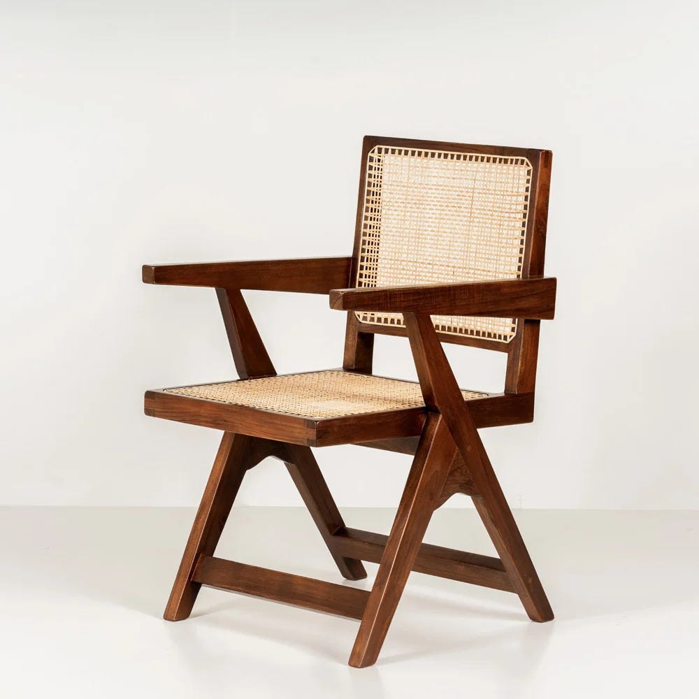 Cane Accent Chair:. Pierre Jeanneret Furniture: Pierre… | by ...