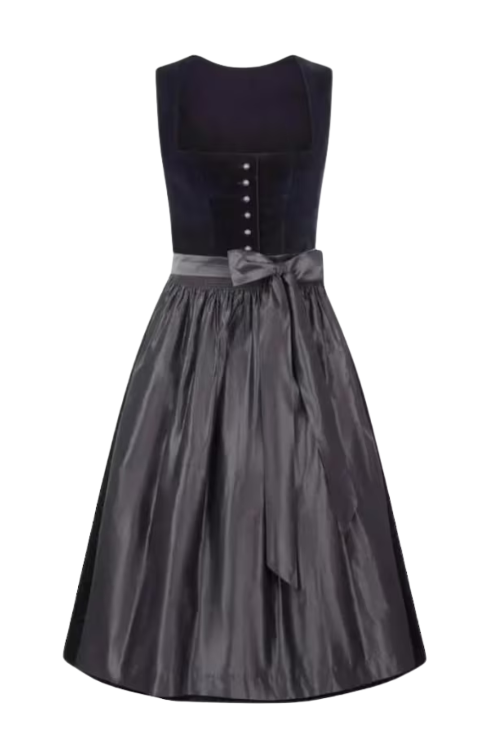 New Collection Black velvet Bavarian Dirndl / Traditional German Dress with Free Blouse & Apron