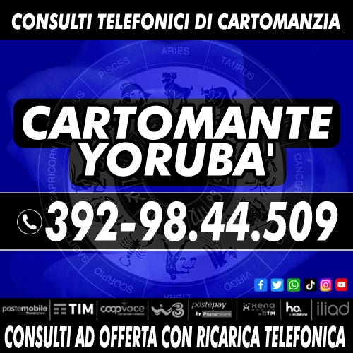 Studio di Cartomanzia YORUBA' — Consulti telefonici di Cartomanzia con  offerta tramite ricarica (telefonica, postepay, paypall, buono regalo amazon,  bonifico bancario istantaneo) | by Cartomanteyoruba | Jun, 2023 | Medium