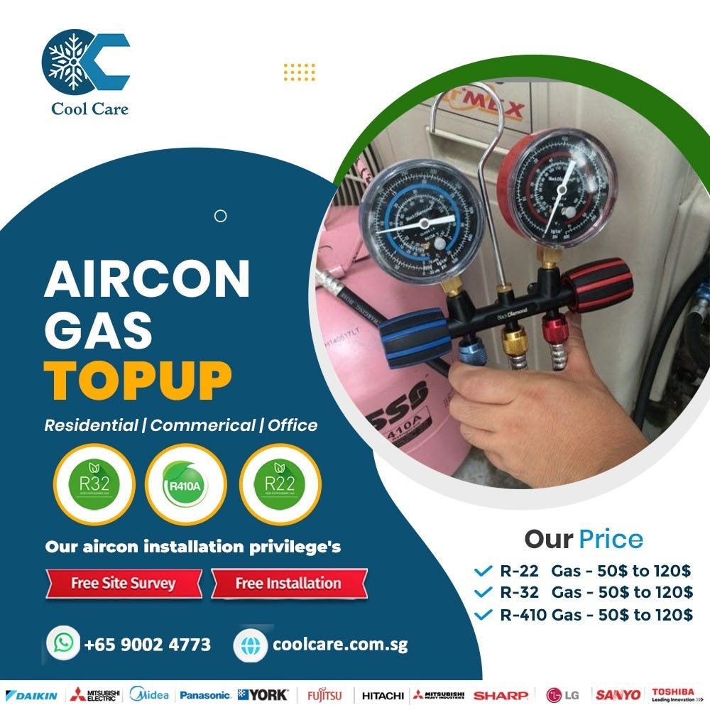 AIRCON GAS TOP UP Cool care aircon Medium