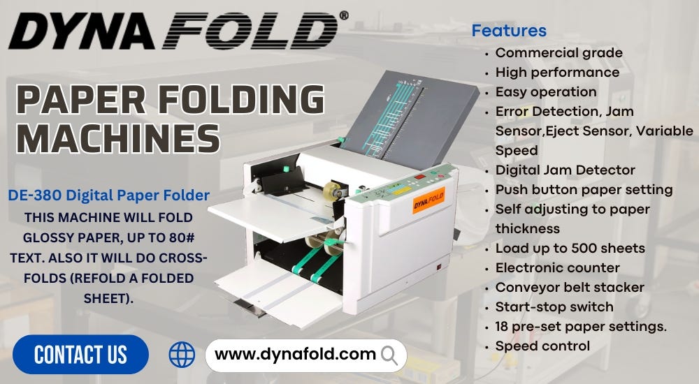 Unlocking the power of paper folding machines by Dynafold Jun
