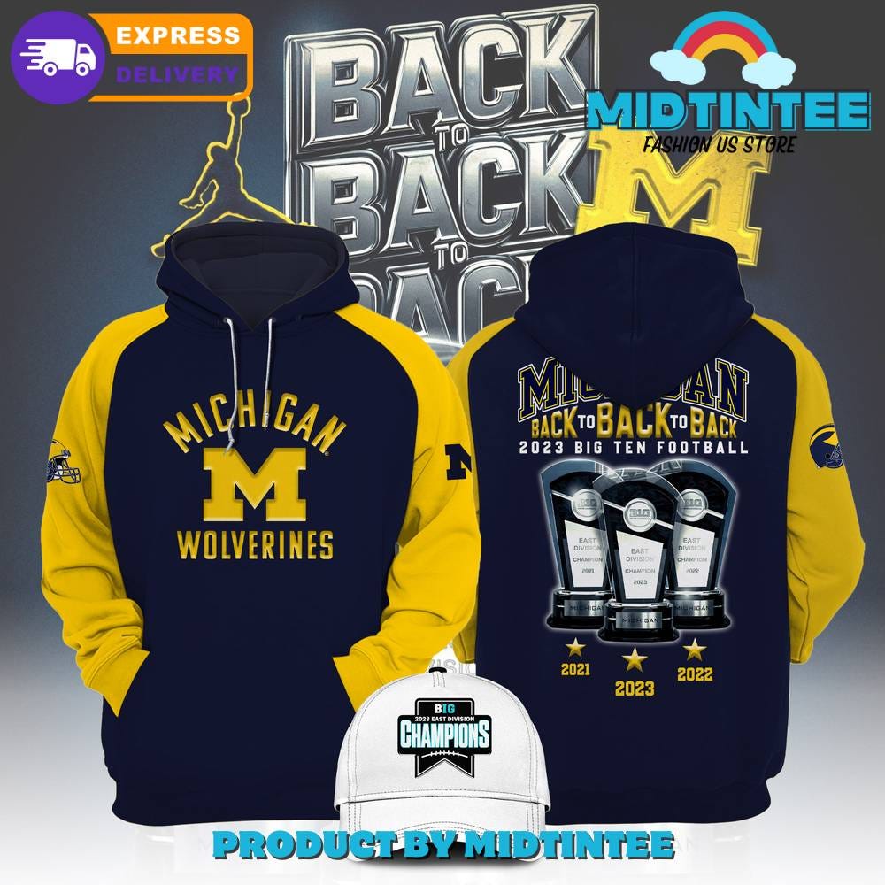 Michigan Wolverines NCAA Big Ten Champs Yellow Combo Hoodie, Pants, Cap ...