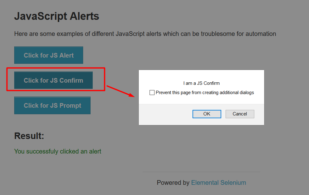 Dealing with Javascript alert from browser with Capybara FusionQA