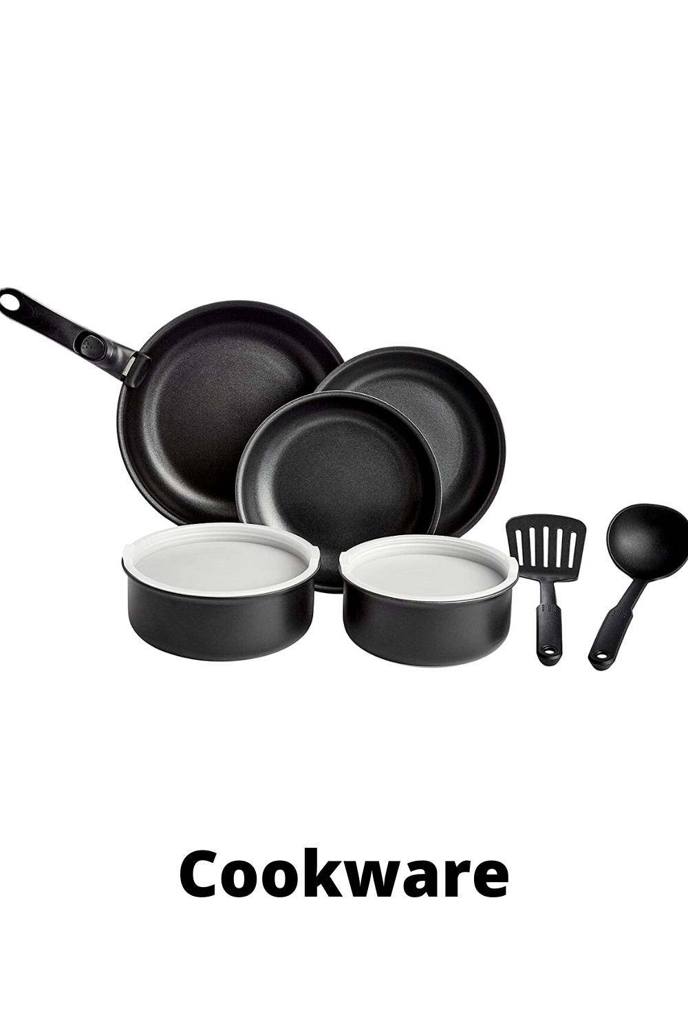 AmazonBasics Cookware Set with Lids and Removable Handle 10 Piece
