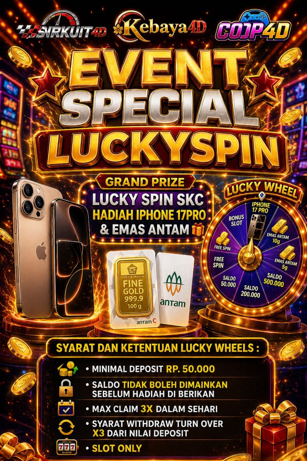 🎡 EVENT SPECIAL LUCKYSPIN SIRKUIT4D, KEBAYA4D, COOP4D 🎡