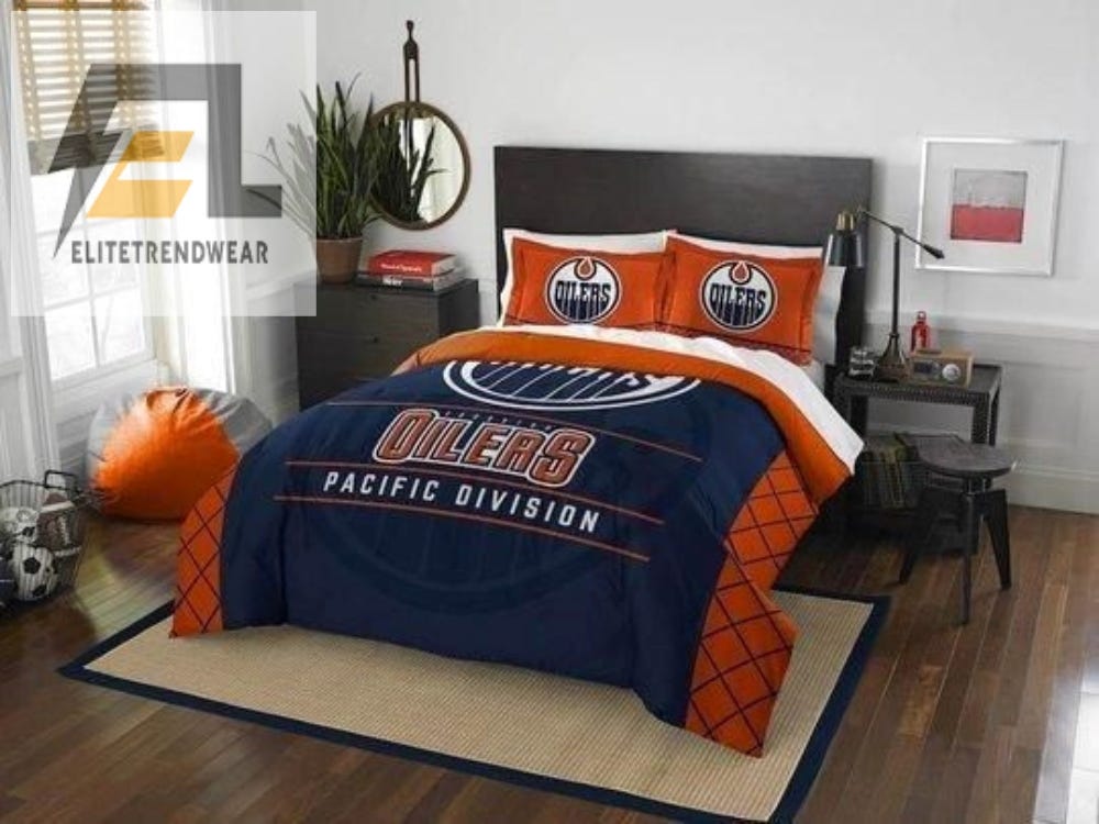 Edmonton Oilers Gsclkl2309 Bedding Set Halloween And Christmas Sale