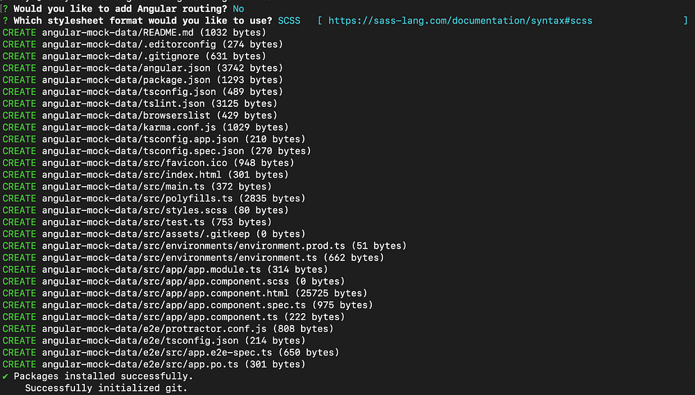 Creating Angular application