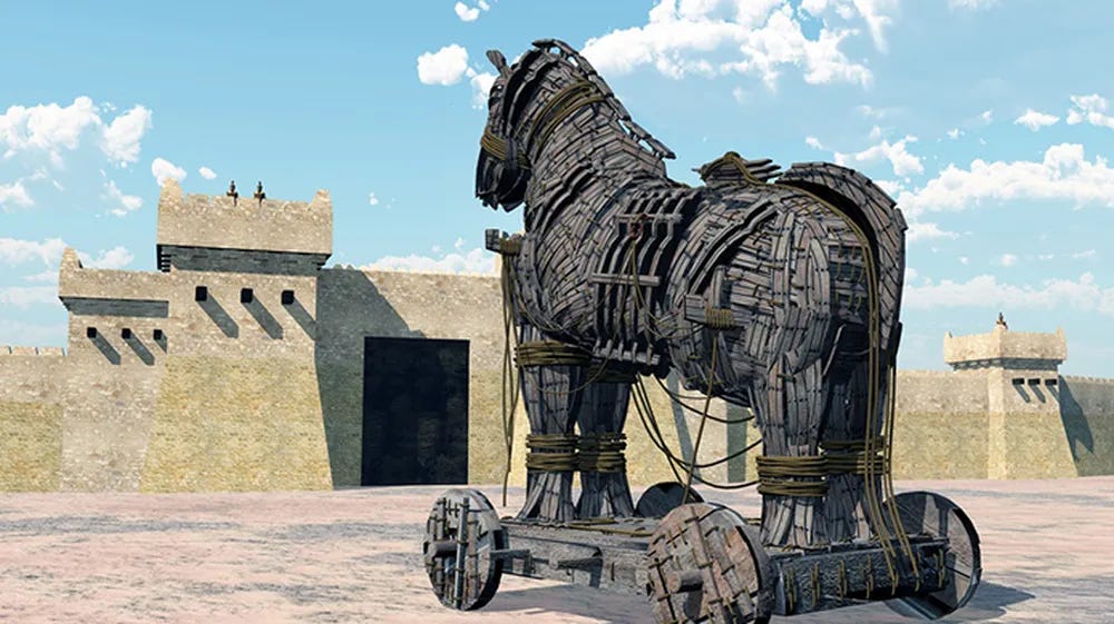 Cavalo de tróia na cidade de canakkale
