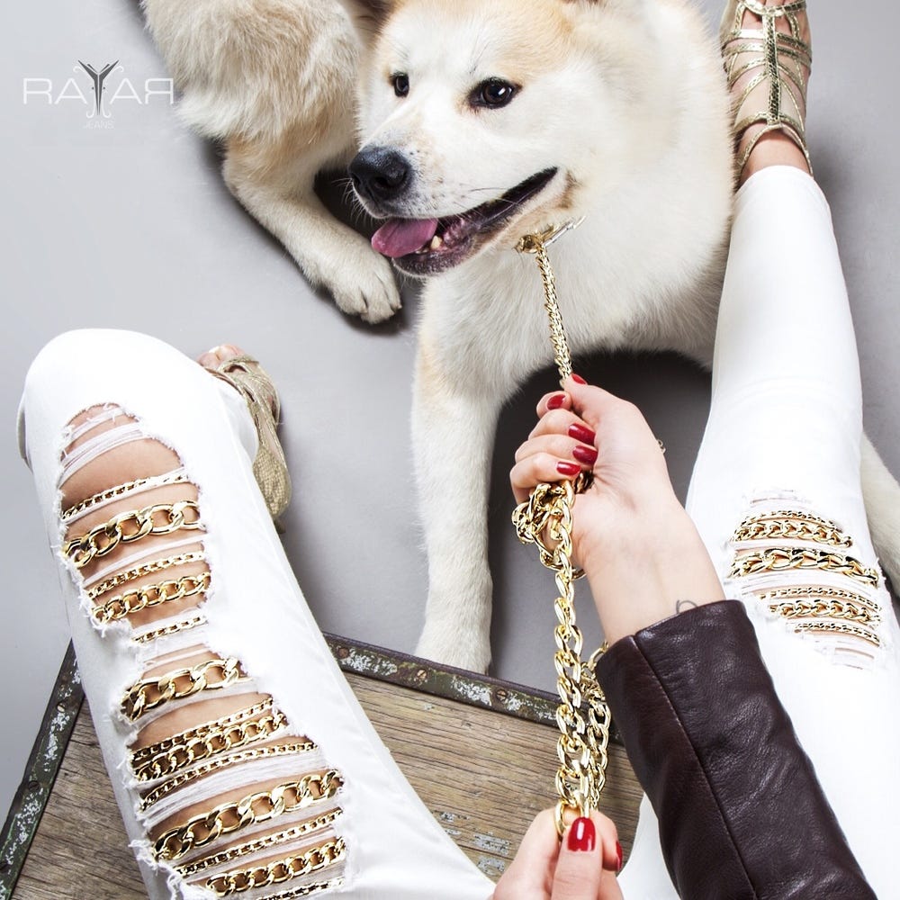Skinny Chain Jeans with Gold Chains — Rayar Jeans | by Raymond Sykes ...