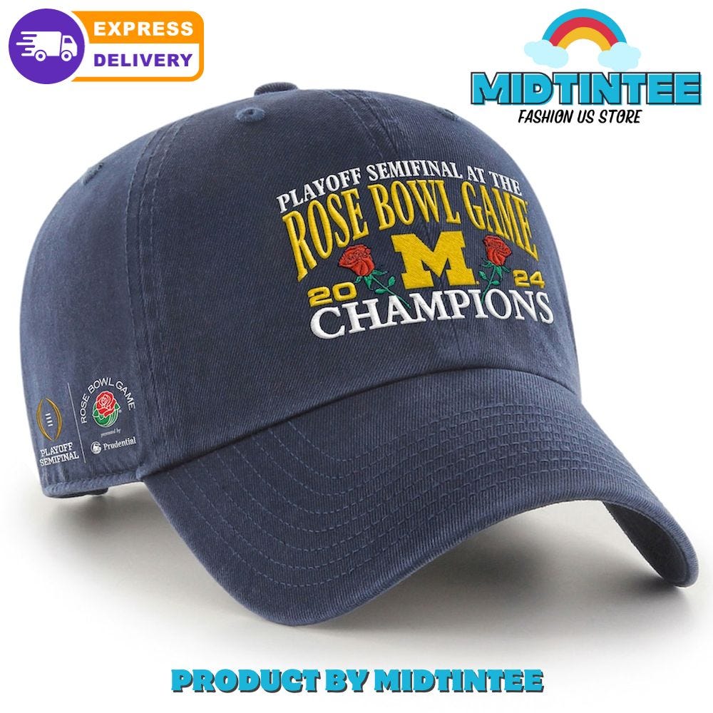 Michigan Wolverines 2024 Rose Bowl Champions Cap | by Midtintee Store ...