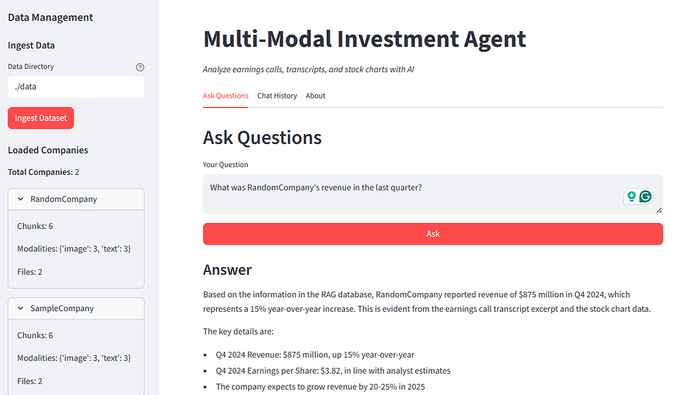 Building A Multi-Modal Investment Agent for Earnings Call Analysis