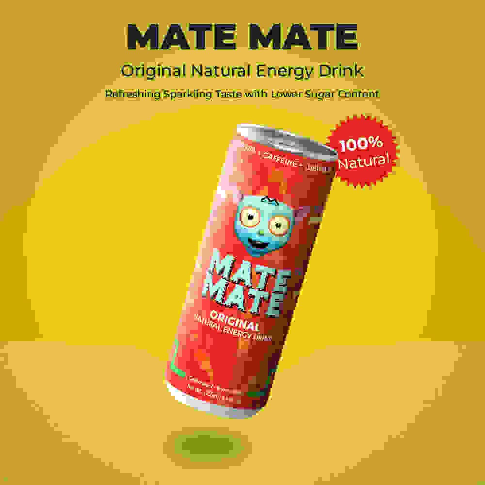 Mate Mate Natural Energy Drink The 1st Energy Drink with Wellmune